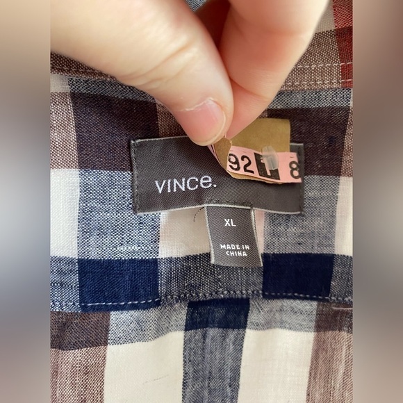 VINCE linen button down casual shirt - Picture 2 of 3